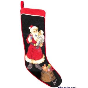 Needle point Santa Christmas Stocking.